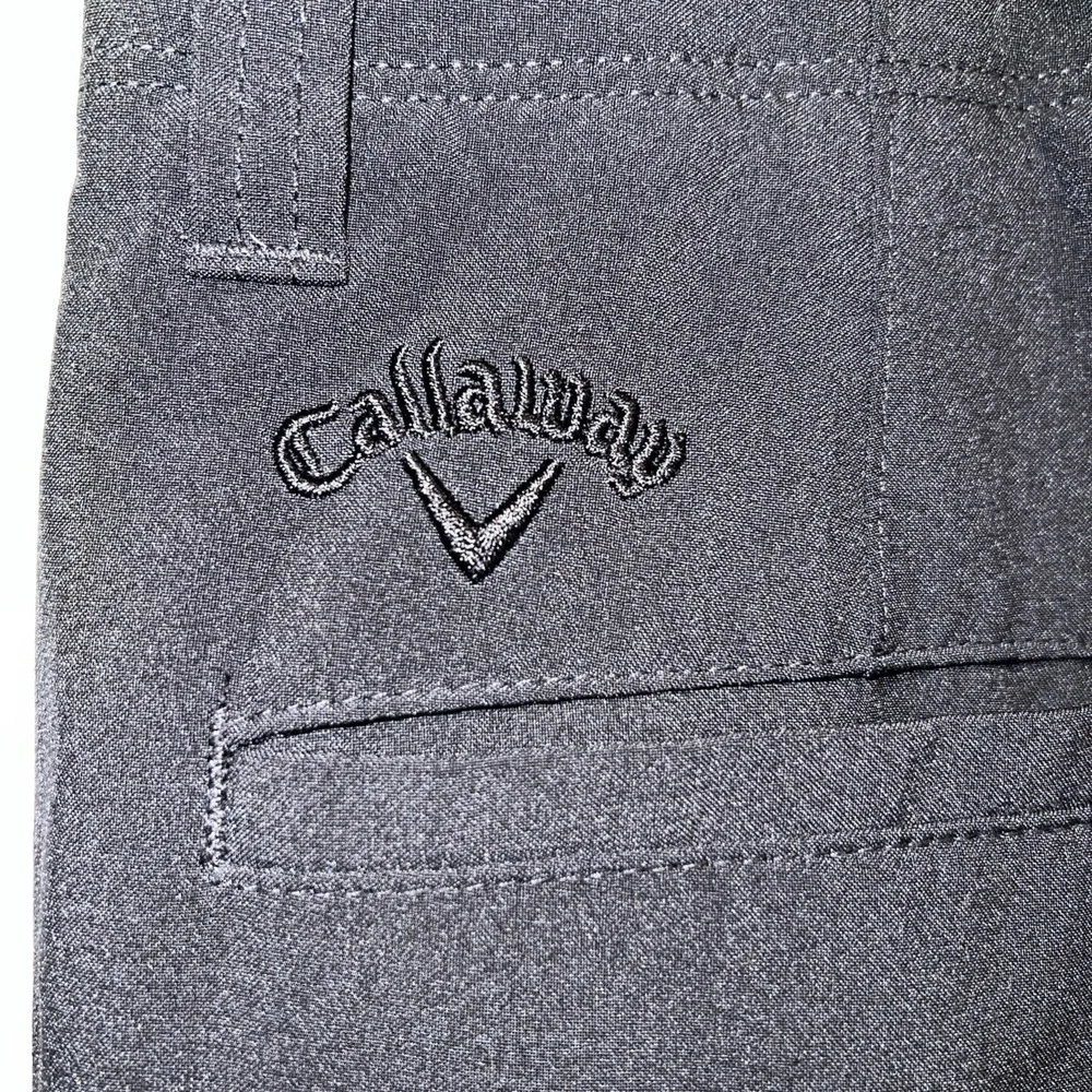 Callaway Shorts Mens Size 32 Black Golf Flat Front Chino Stretch Wasteband Solid
